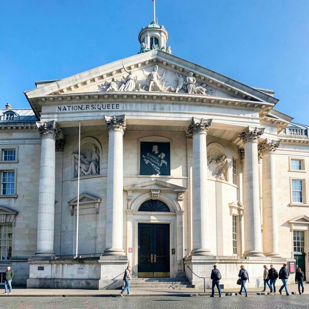 Fachada neoclássica da National Gallery em Trafalgar Square